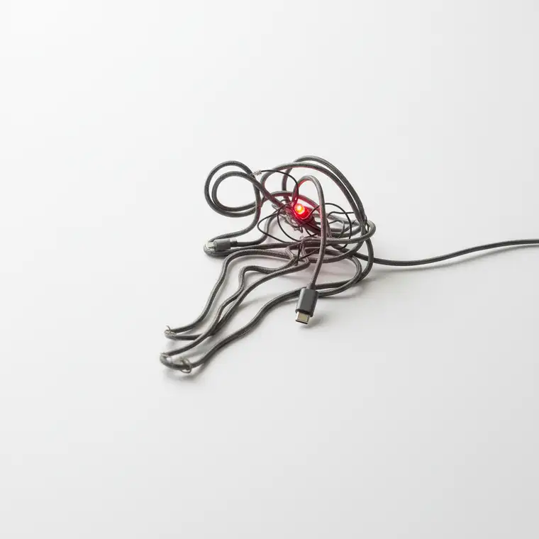 Specjalista IT przed komputerem w biurze open space, zmęczona postawa i napięcie na twarzy, wizualizacja objawów wypalenia zawodowego w branży technologicznej