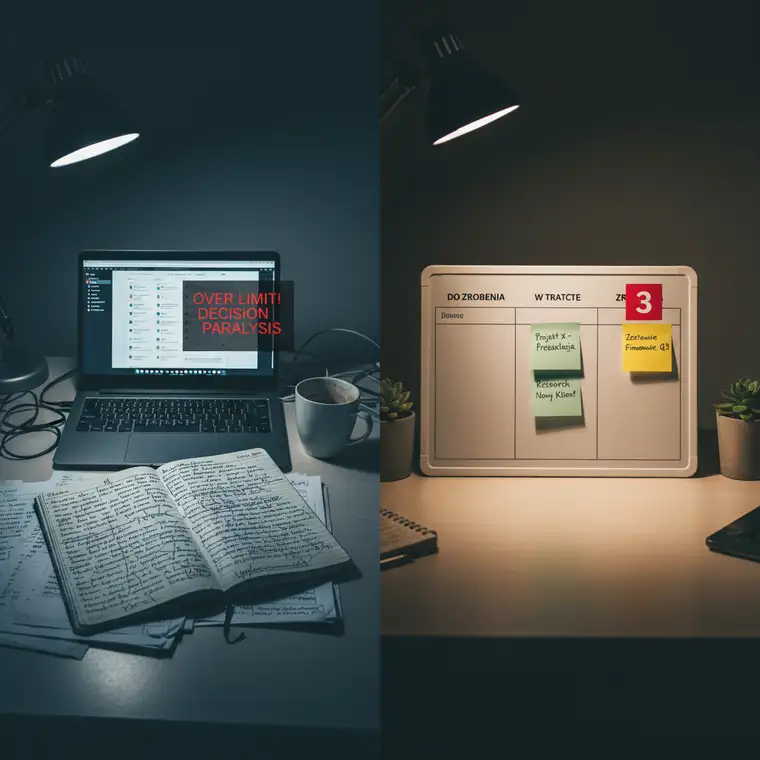 Tablica Kanban z kolumnami do zrobienia, w trakcie i zrobione, ilustrująca WIP limit i kontrolę nad listą zadań do zrobienia